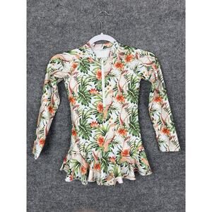 ZIP MAE Swimwear Wild Wings Size 7-8 Years Tropical Bird Print Retail $69.00